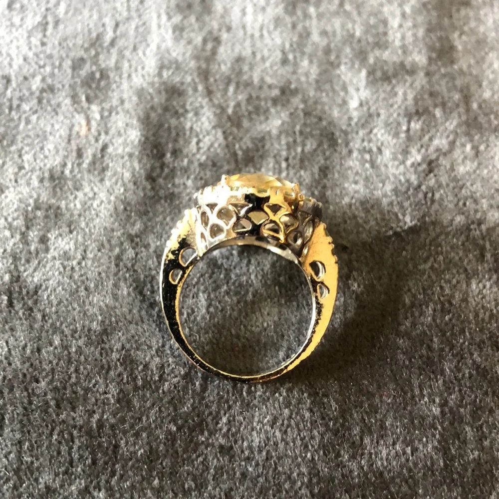 Sterling silver, Peridot, and Topaz Gemstone Ring - Picture 5 of 7